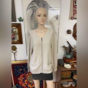 Vintage Off-White Zipper Sweater